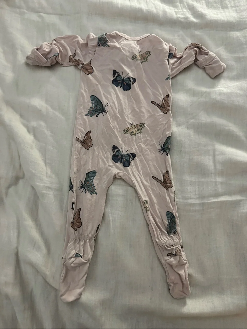 Kyte Baby Pink Butterfly Zip-Front One-Piece
